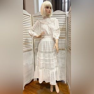 ASOS Design white tiered summer tea maxi dress,”0”; NWT